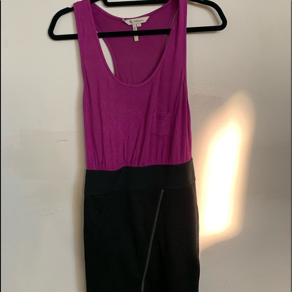BCBG Generation pink and black zipper dress